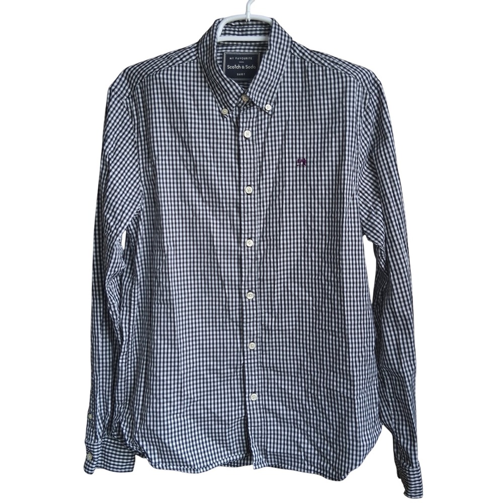 Scotch and Soda My Favorite Shirt Black Check LS Shirt Medium